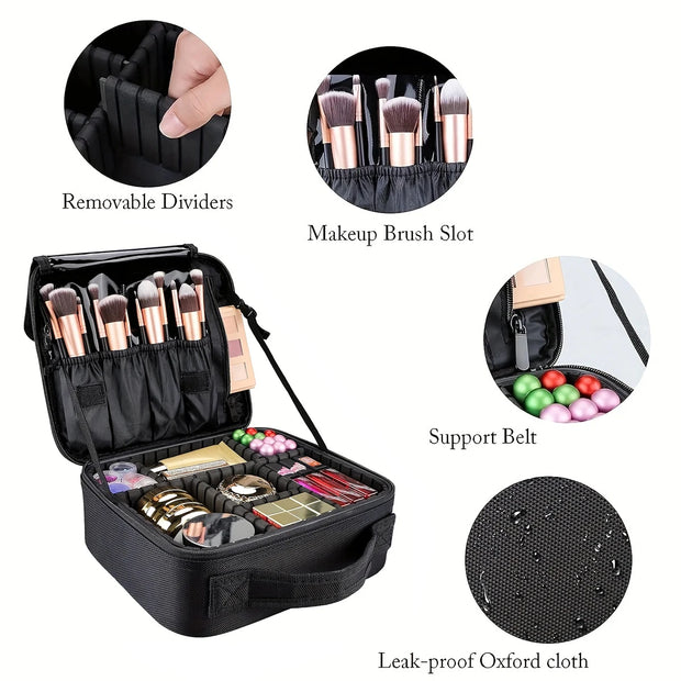 YANZA Makeup Case Professional Beauty Brush Women Cosmetic Suitcase Make Up Organizer Travel Storage Box for Manicure