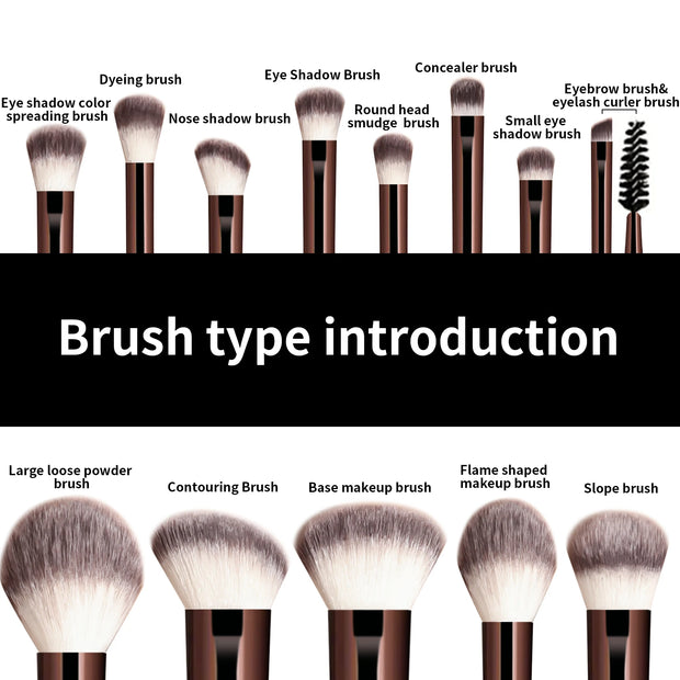 Makeup Brush Set (13Pieces)Eyeshadow Blush Brush Foundation Concealer Powder